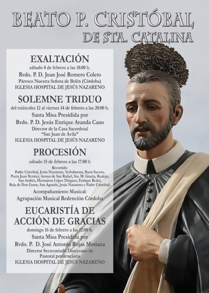 Cultos en Honor al Beato Padre Cristóbal de Santa Catalina